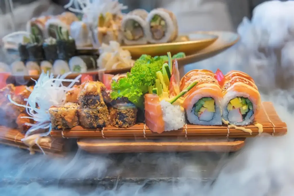 Trockeneis-Sushi-Nebeleffekte