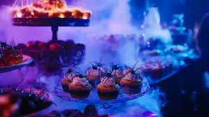 Halloween-Nebeleffekte-Trockeneis-Buffet-Party